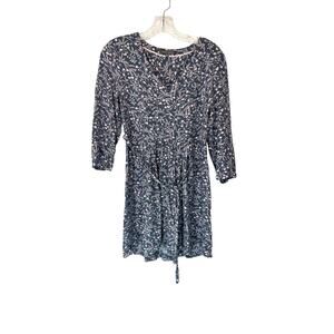 Laura Ashley Gray Pink Floral Casual Pleated‎ Cottagecore Peasant Top Size 6